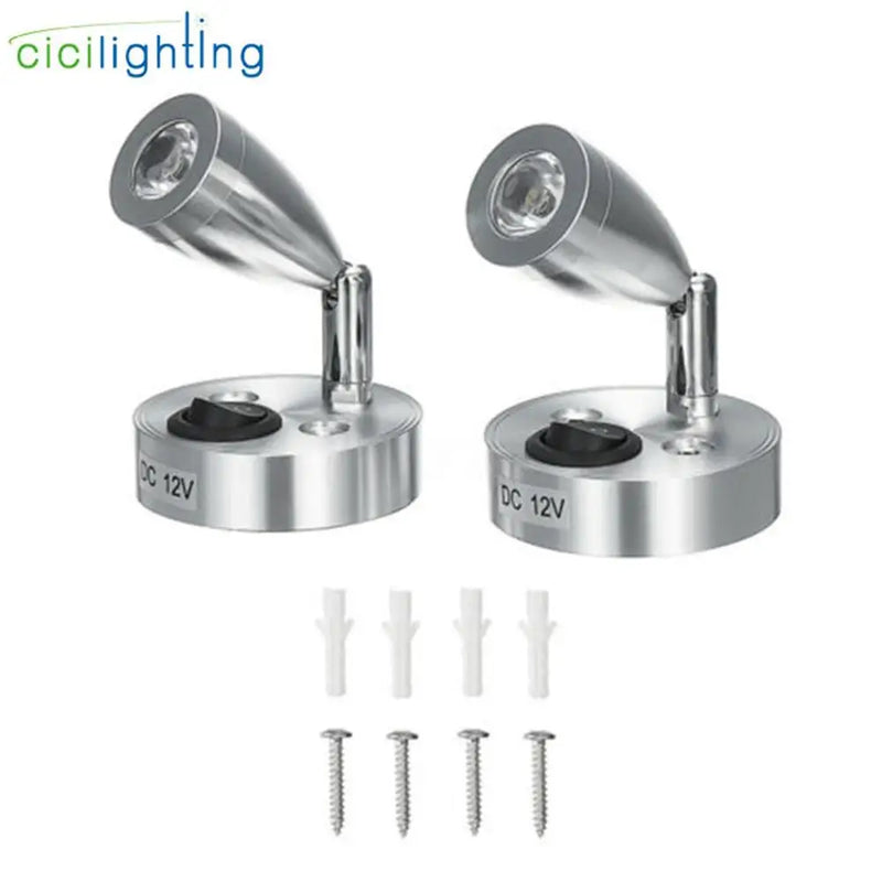 Afralia™ LED Spot Reading Light 2pcs DC12V 3W 6000K Cold White for RV Caravan Camp Boat