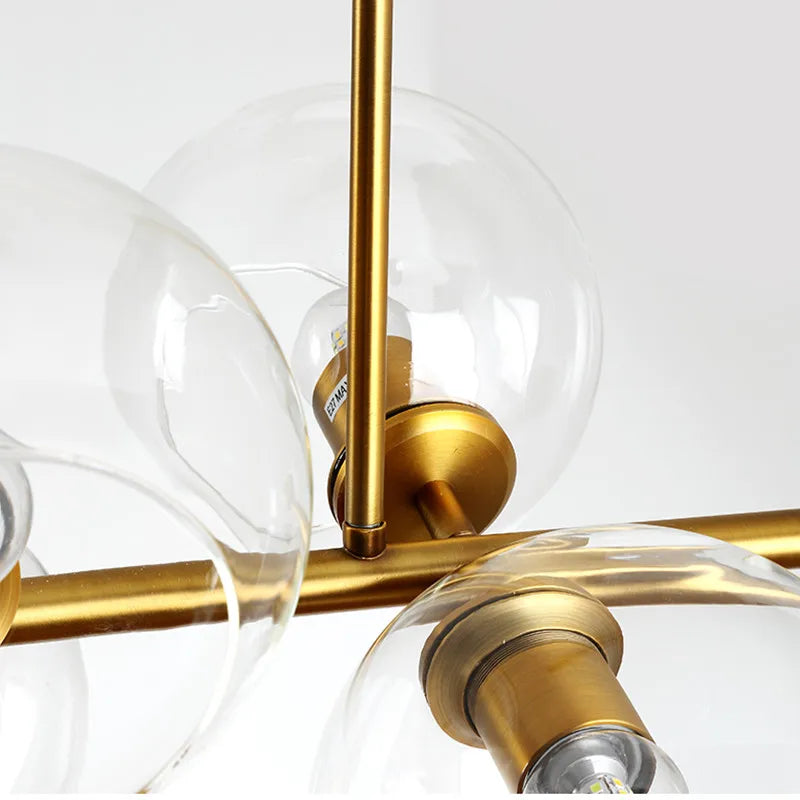 Afralia™ Nordic Black Glass Chandelier with 8 Heads