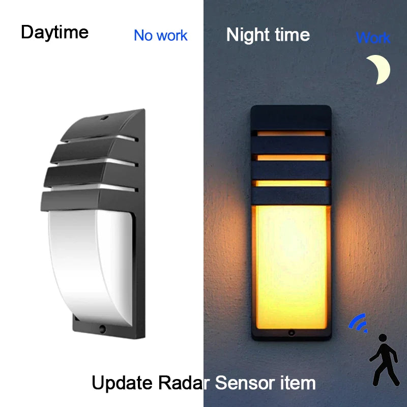 Afralia™ Outdoor LED Wall Lights with Radar Motion Sensor, Waterproof IP65, Garden Porch Decor