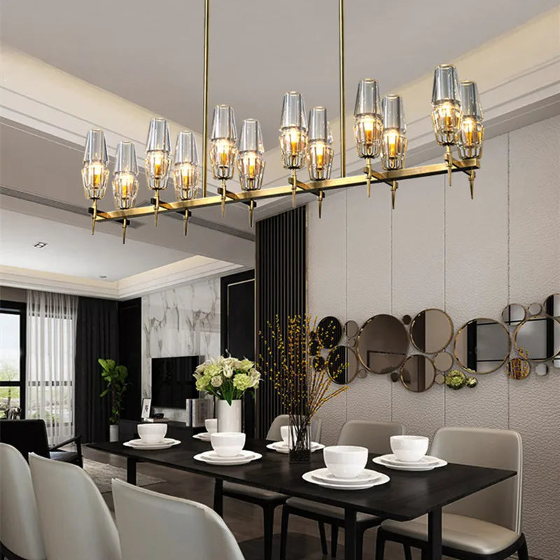 Afralia™ Brass Ana Chandelier: Vintage Retro Dining Table Lighting