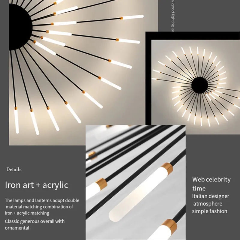 Afralia™ Modern Led Chandelier Fixture for Living Room Bedroom, Creative Ceiling Lamp