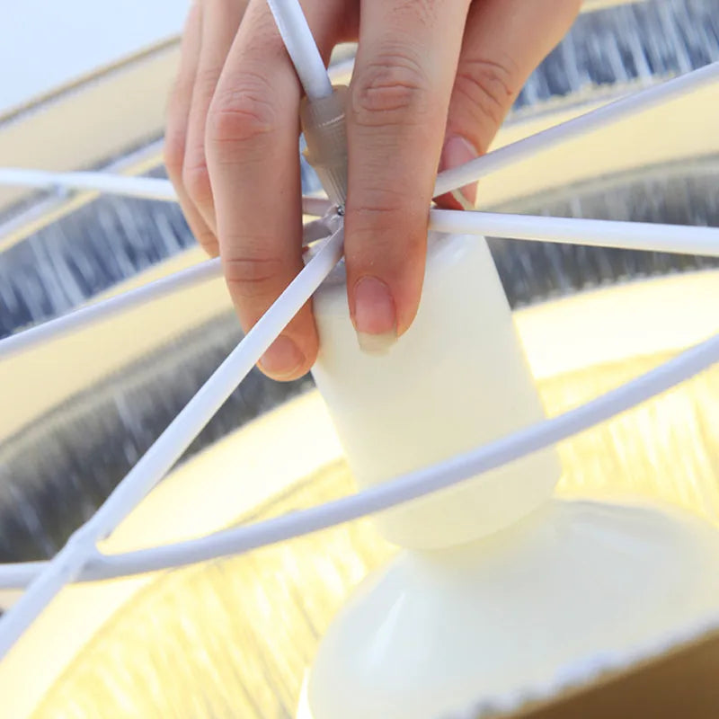 Afralia™ Art Deco Cotton Thread Tiered Chandelier in Black Gold Finishing