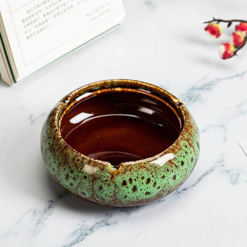 Ceramic Ashtray with Lid for Living Room, Home Decor Afralia™ Gift