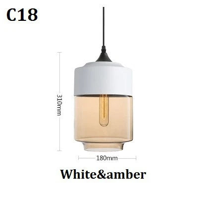 Afralia™ Nordic Modern LED Pendant Lights Wood Color Glass Hanging Lamp