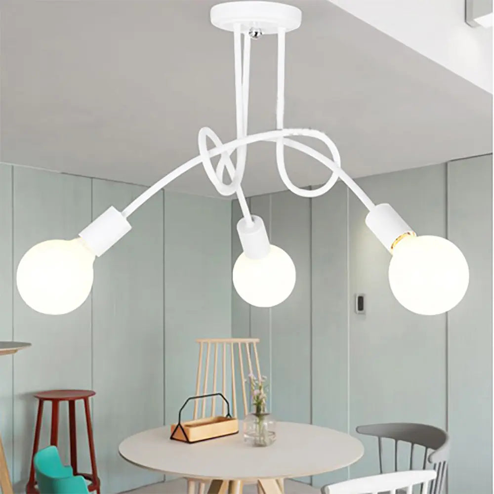 Afralia™ Modern Iron Ceiling Chandelier: 3/5 Sockets Lights for Living Room & Bedroom