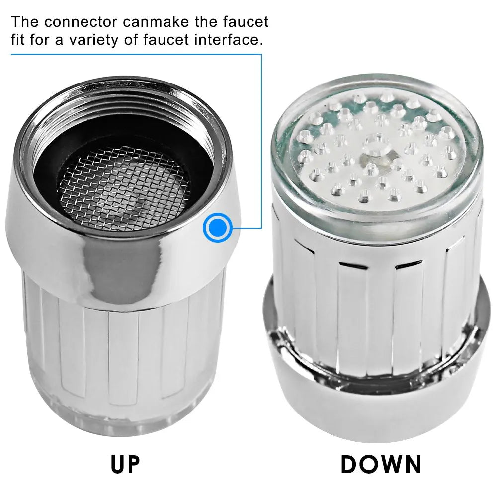 Afralia™ Colorful LED Faucet Aerator - Water Saving Kitchen Tap Light - 7 Color Options