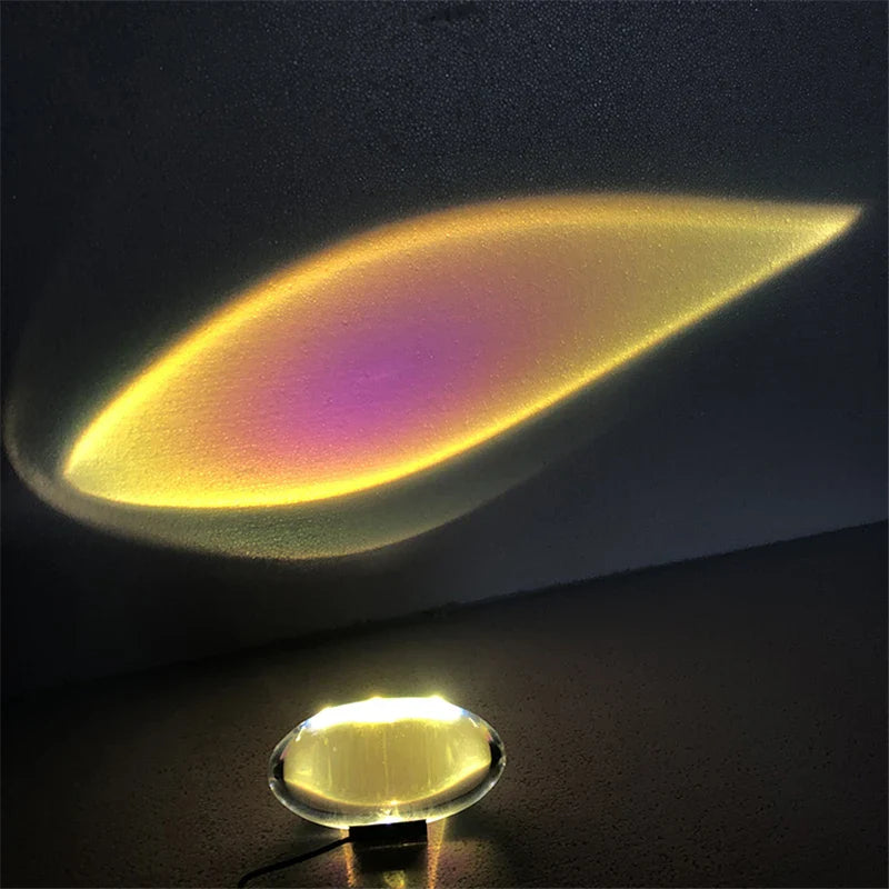 Afralia™ Rainbow Projection LED Table Lamp: Modern Angel Eyes Clear Glass for Bedroom & Living Room