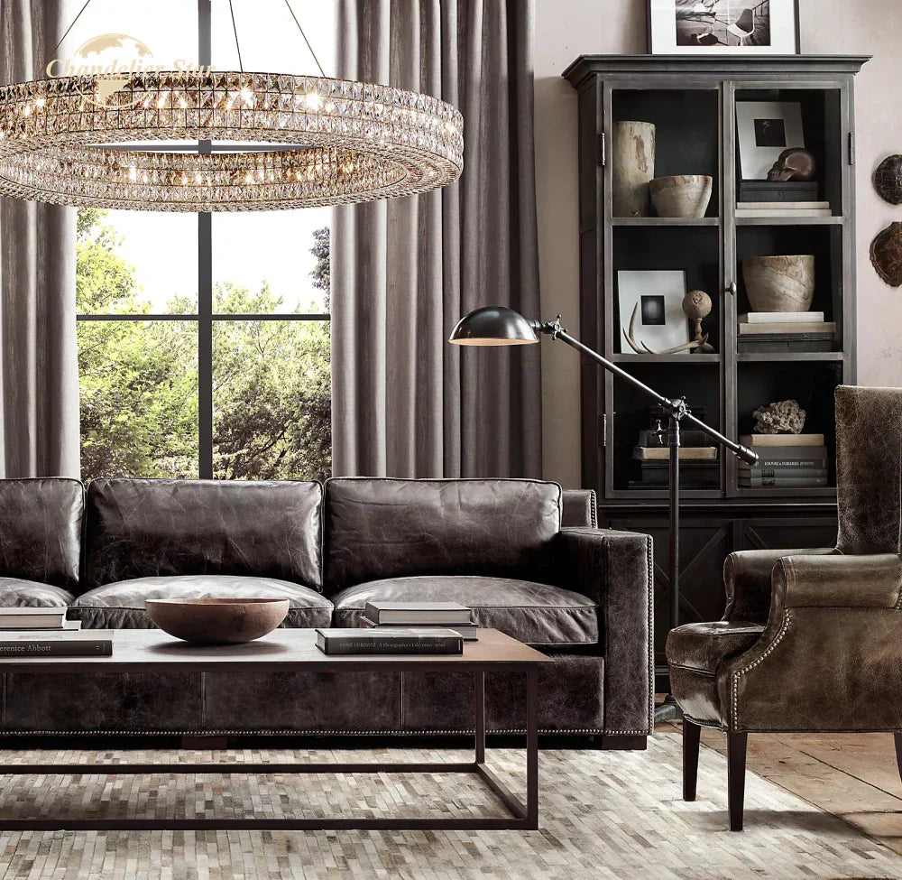 Afralia™ LED Halo Crystal Chandelier for Bedroom Living Dining Room Decor