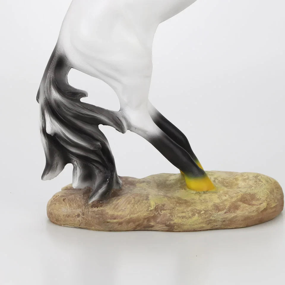 Afralia™ Resin Horse Figurines Decor - Modern Black Steed Statues for Men's Room