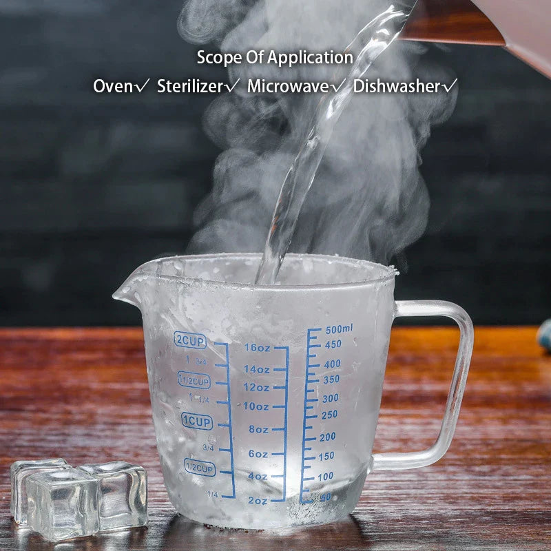 Afralia™ Glass Measuring Coffee Milk Jug Espresso Latte Pitcher for Barista and Home Use