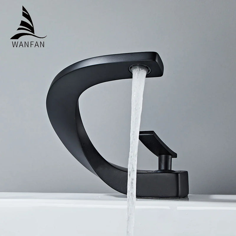 Afralia™ Basin Faucet Modern Brass Mixer Tap for Elegant Bathroom, Single Handle