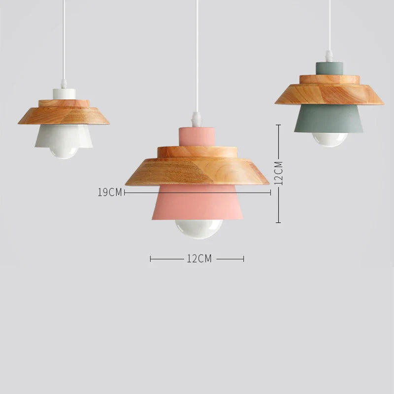 Afralia™ Nordic Wood Chandelier Pendant Lights Minimalist E27 LED Indoor Lighting