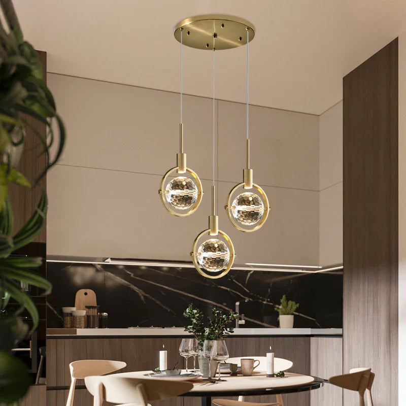 Afralia™ Nordic Crystal Chandelier Pendant for Bedroom Bar, Modern Luxury LED Light