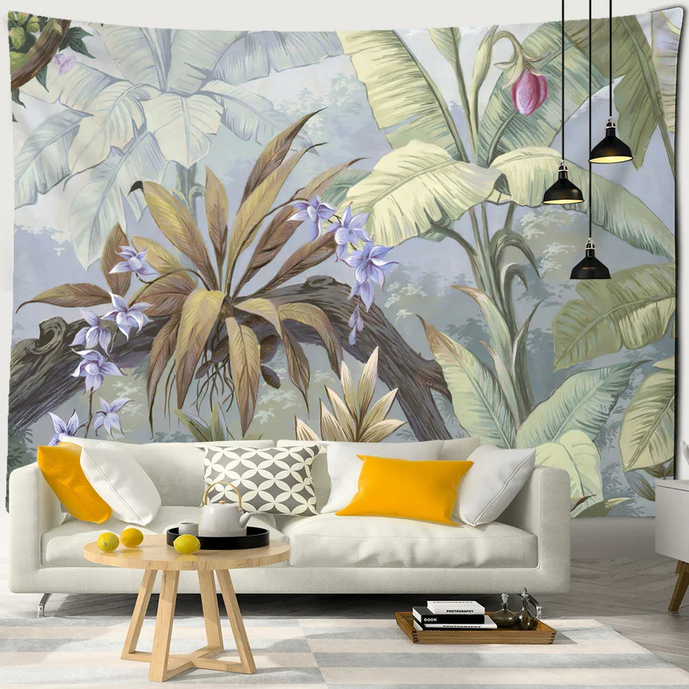 Afralia™ Magnolia Flower Tapestry: Bohemian Hippie Art Wall Hanging for Bedroom & Living Room