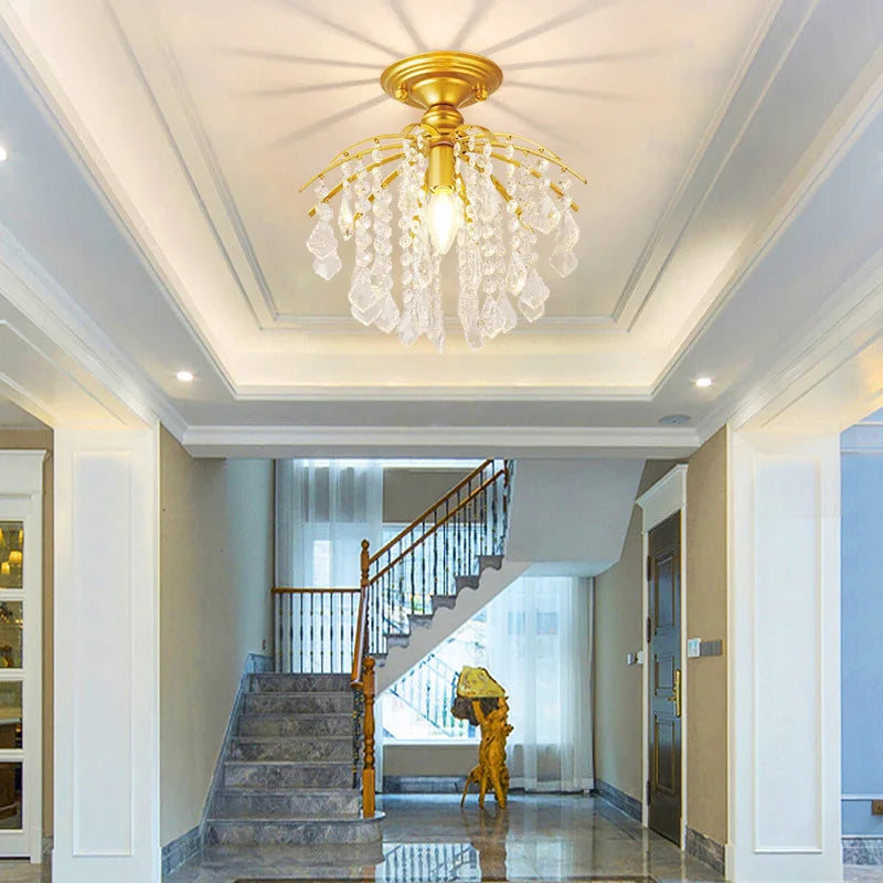 Afralia™ Crystal Ceiling Light: Modern Luxury Chandelier for Kitchen, Bedroom, Aisle - Minimalist Design