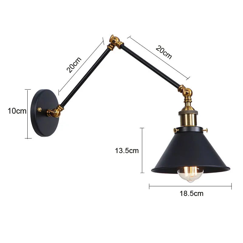 Afralia™ Loft Iron Folding Lamp: Minimalist Industrial Wall Light for Bedroom, Study, Office