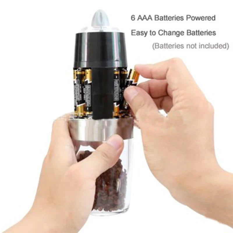 Afralia™ Electric Salt Pepper Grinder Spice Mill Kitchen Grinding Tool