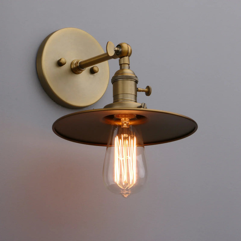 Afralia™ Permo 1-Light Industrial Wall Sconce in Antique Finish with Crafted Canopy