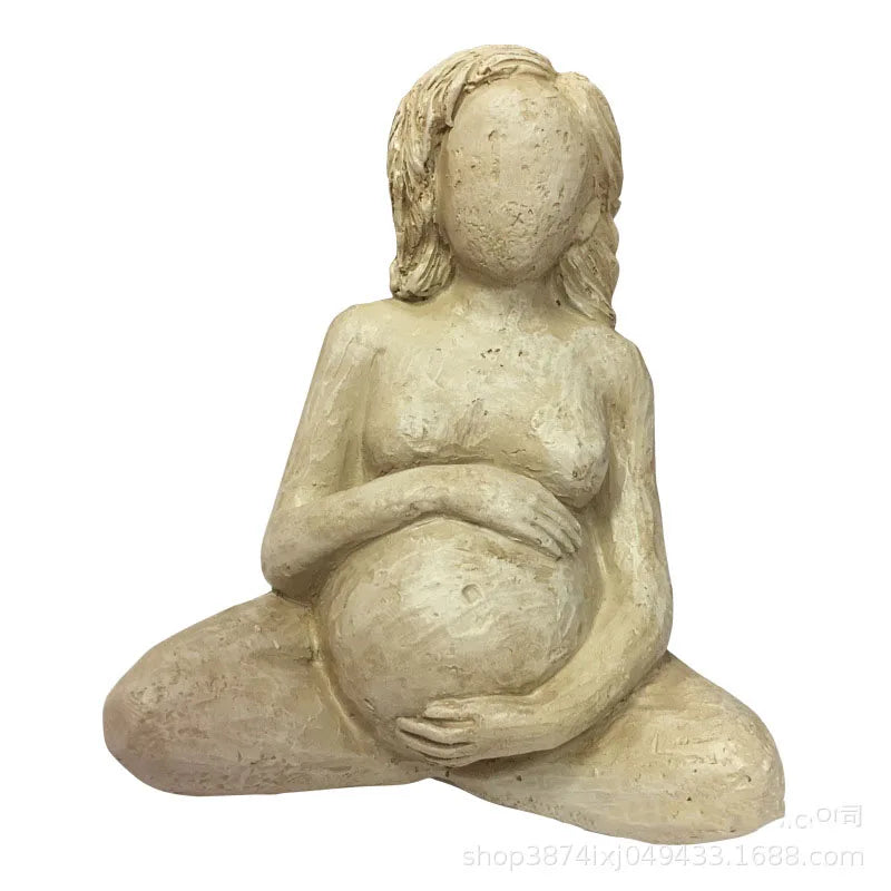 Afralia™ Pregnant Woman Resin Statue Desk Decor Sculpture Figurine Ornaments Statuette