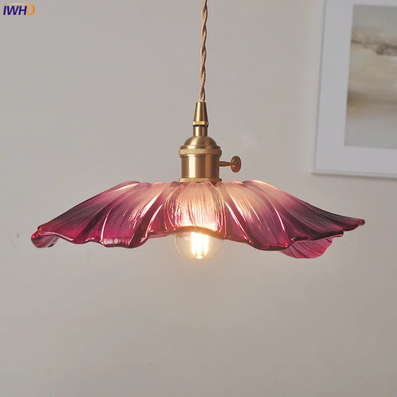 Afralia™ Nordic Purple Glass LED Pendant Light - Modern Hanging Lamp for Home Decor