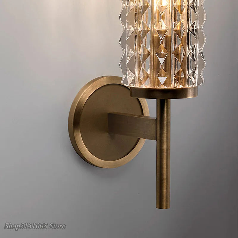 Afralia™ Crystal Copper Wall Sconce: Modern Luxury LED Lighting for Living Room, Bathroom, Mirror