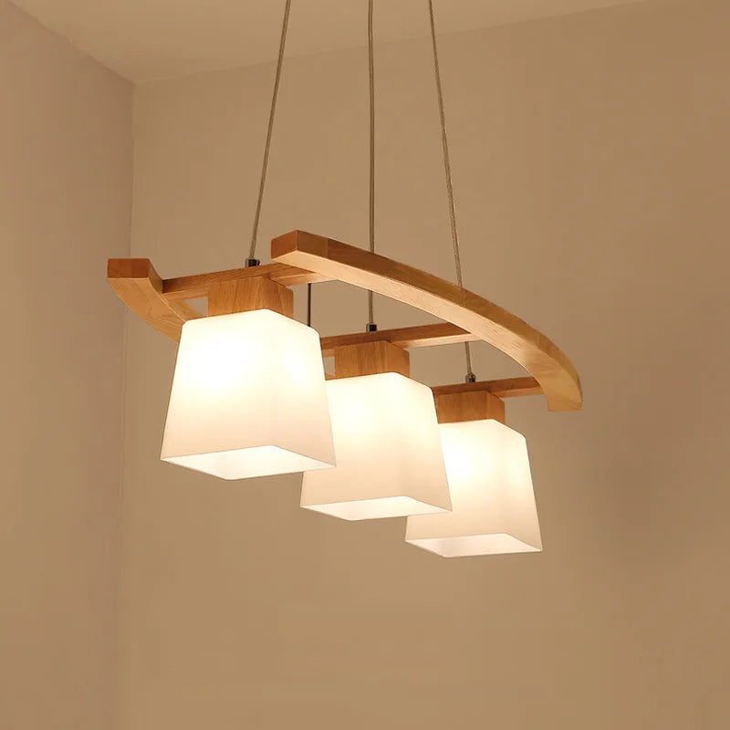 Afralia™ Nordic Wood LED Pendant Lights: Modern Japanese Style Lamps for Dining Living Room Kitchen Bar.