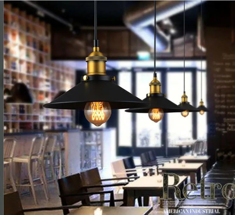 Afralia™ Retro Industrial Pendant Lamp for Home Decoration & Restaurant Lighting