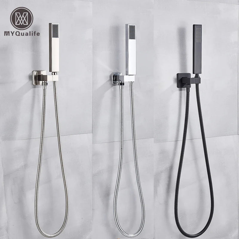 Afralia™ Black ABS Handshower Head with 150cm Stainless Hose - Wall Mounted Faucet Accessory