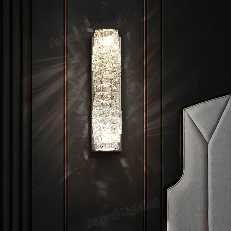 Afralia™ Crystal Wall Lamp: Modern LED Bedside Light for Bedroom, Living Room, Stairs & Home Decor