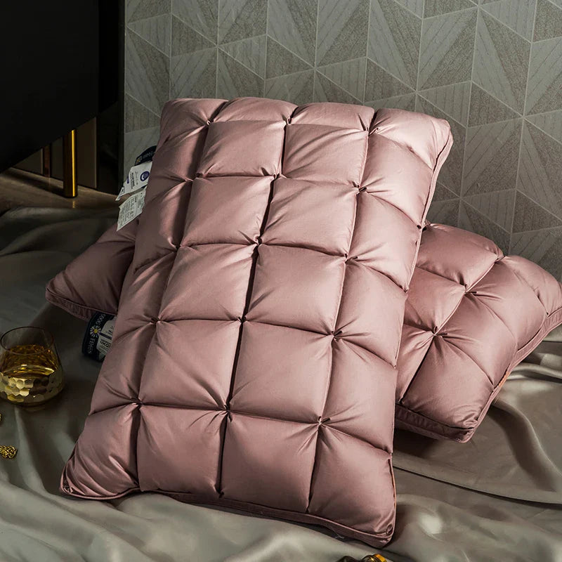 Afralia™ Luxury White Goose Down Orthopedic Pillow for a Fluffy, Cozy, and High-Quality Sleep