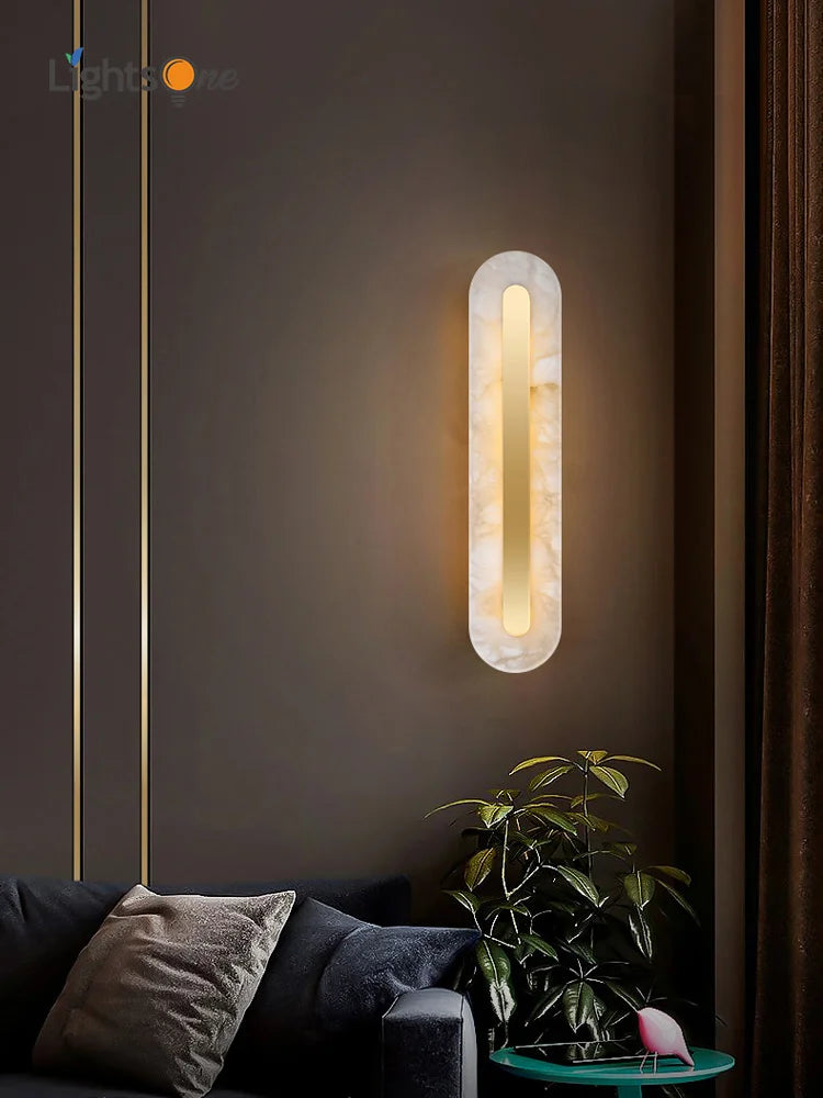 Modern Marble Wall Lamp for Living Room TV Background, Afralia™ Long Strip Bedside Light