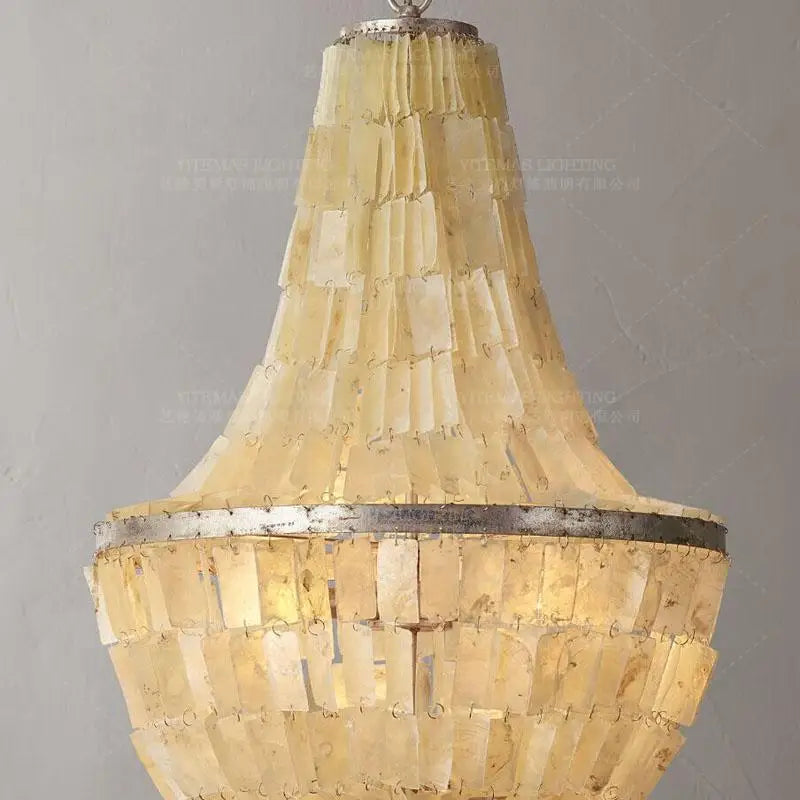 Afralia™ Modern Silver Shell Chandelier for Kitchen Bedroom Living Room French Style