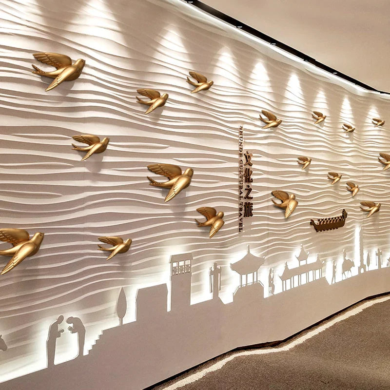 Afralia™ Swallow Resin Wall Decoration | 3D Bird Statue for Living Room TV Wall