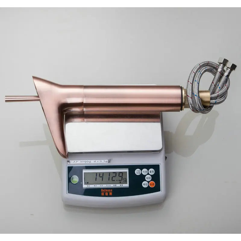 Afralia™ Rose Golden Waterfall Bathroom Faucet with Solid Brass Handle and Pink Golden Wine Design