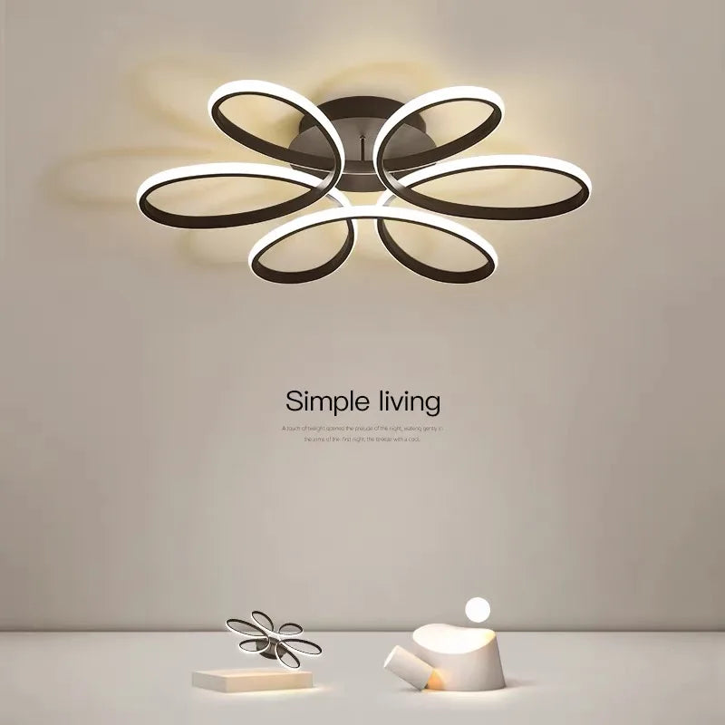 Afralia™ LED Ceiling Chandelier: Remote Control Modern Aluminum Bedroom Living Room Lamp