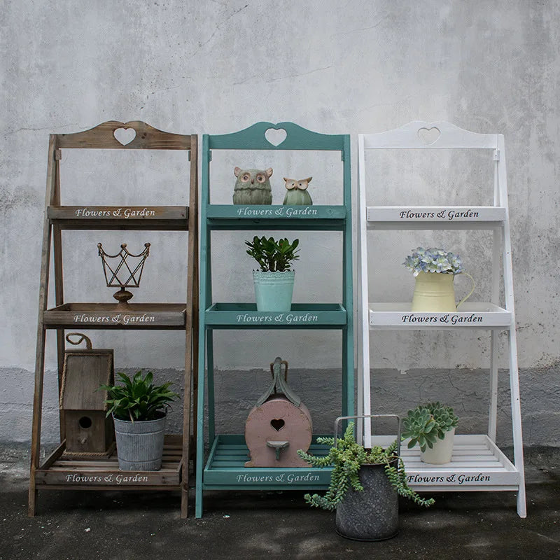 Afralia™ Retro Solid Wood Plant Stand - Multi-layer Floor Type Design