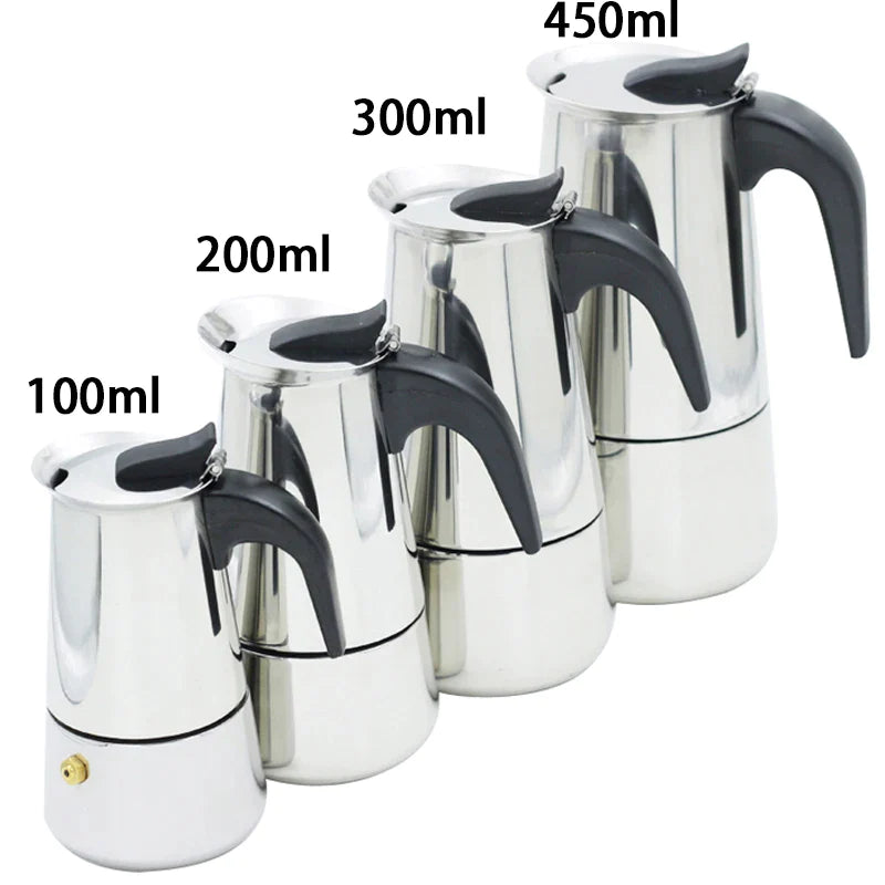 Afralia™ Stainless Steel Coffee Moka Pot | Durable and Practical Coffeeware