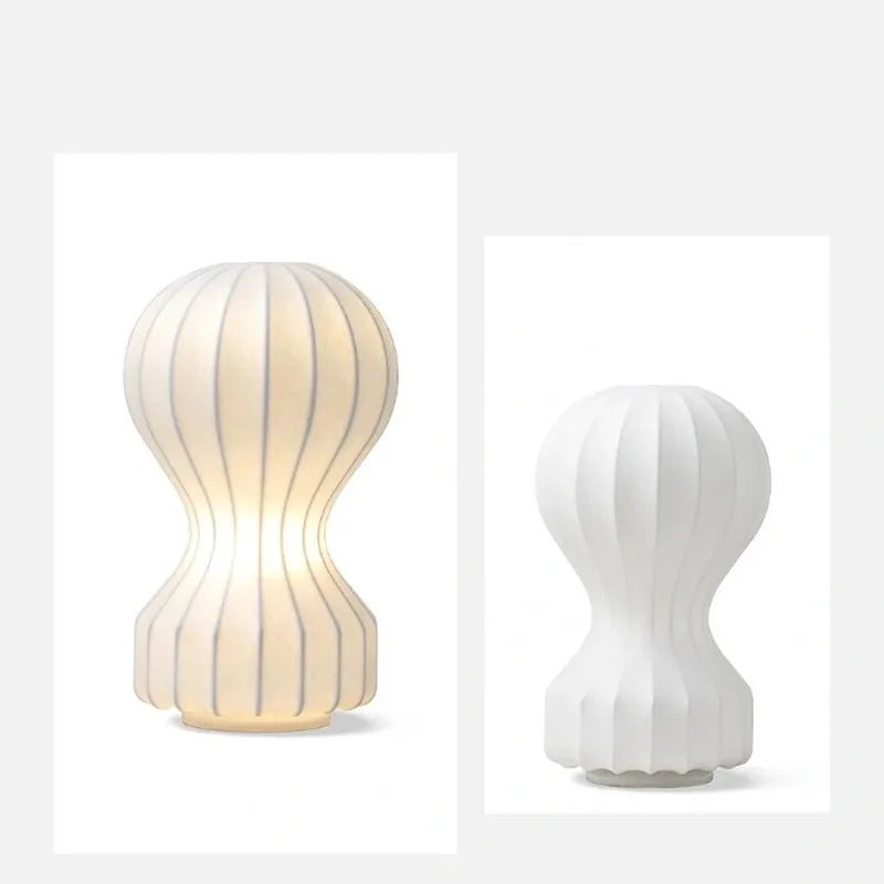Afralia™ Gatto Silk Table Lamp Modern Minimalist Bedroom LED