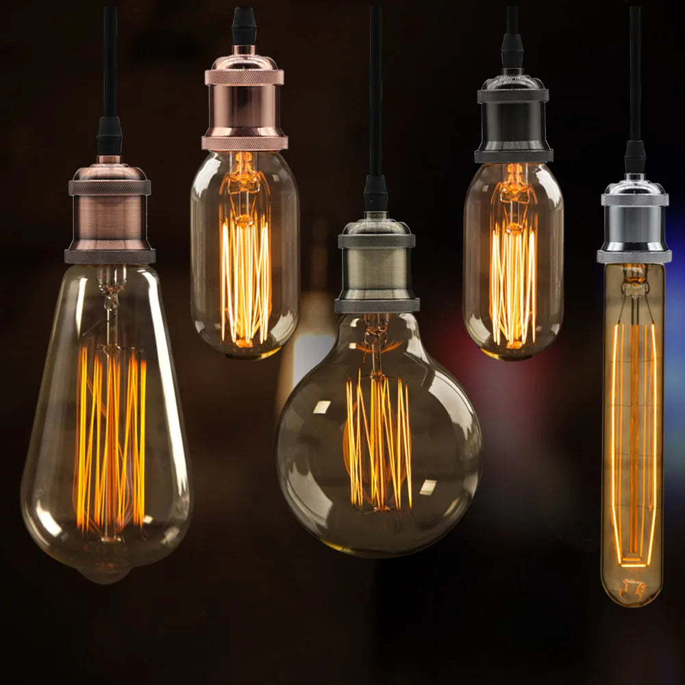Afralia™ Industrial Pendant Light Lamp E27 90-265V Edison Bulb Holder Loft Home Decor