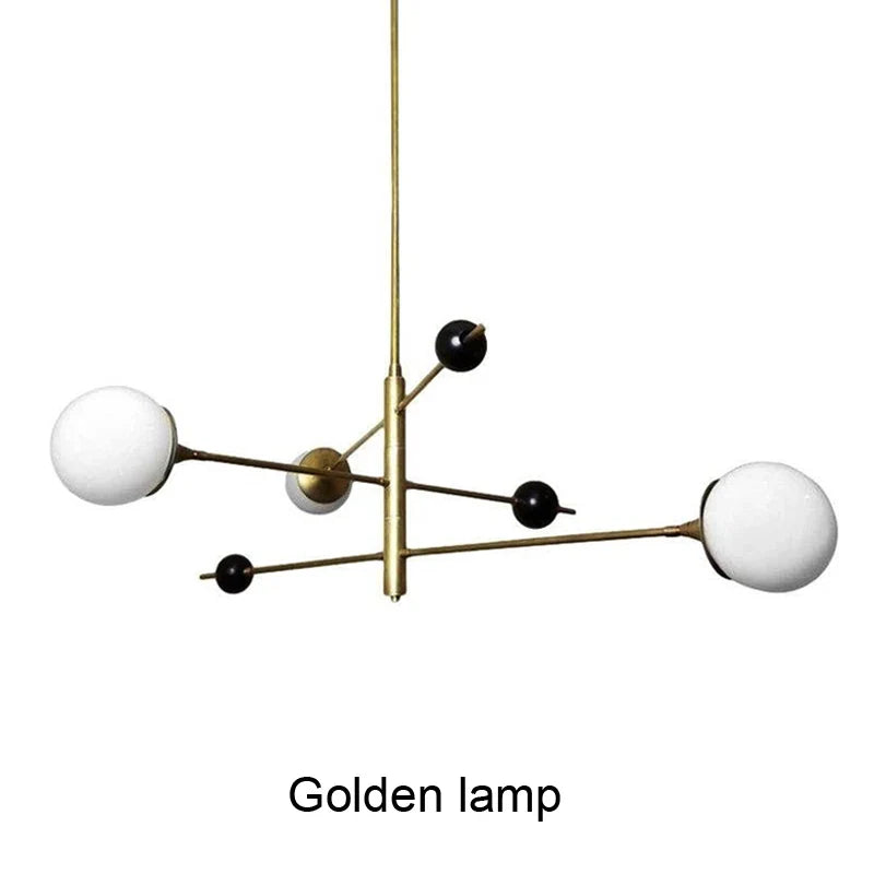 Afralia™ Orbital LED Sputnik Chandelier, 3-Tier Glass Globe, Rotatable Metal Pipe