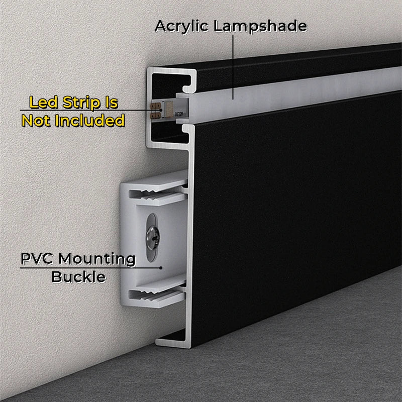 Afralia™ LED Skirting Line Aluminum Profile Baseboard for Backlight Strip Lights