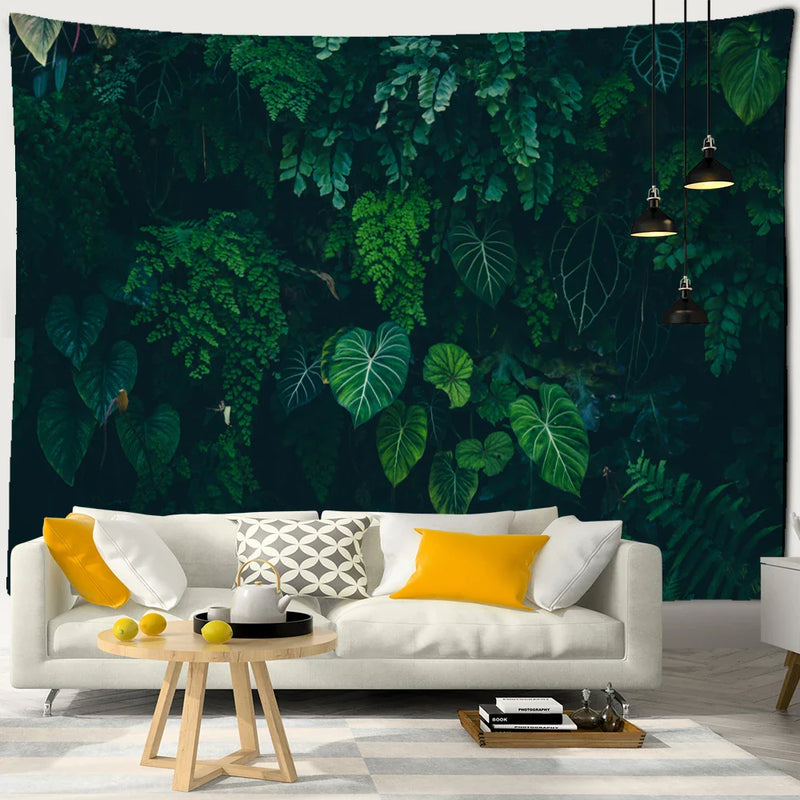 Afralia™ Palm Tree Leaf Tapestry Wall Hanging: Tropical Boho Witchcraft Hippie Home Decor