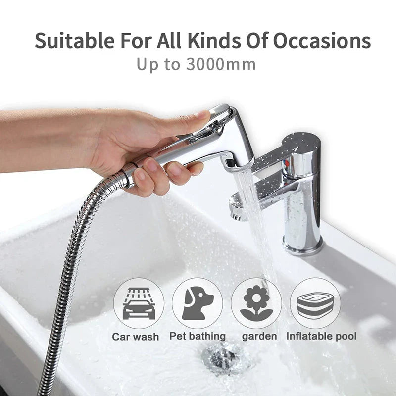 Afralia™ Stainless Steel Bath Shower Hose High Density Plumbing Accessory Durable 1.5m