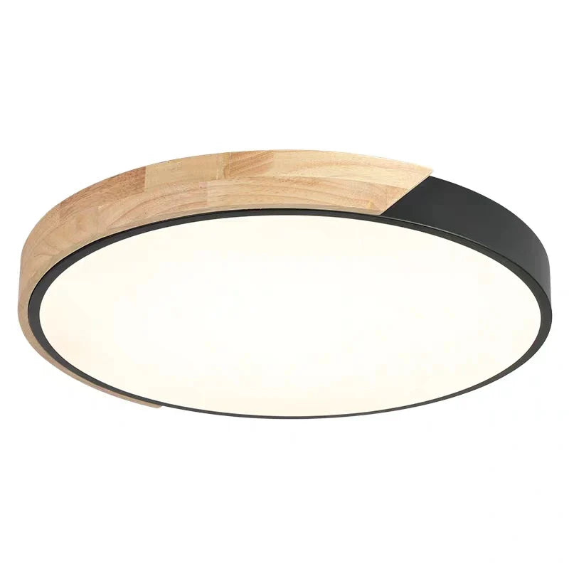 Afralia™ Wood LED Ceiling Light 5cm Ultra-thin Remote Control Living Dining Kids Room