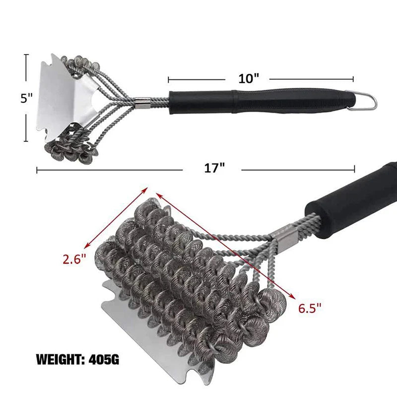 Afralia™ BBQ Triple Head Brush - Grill Cleaner Tool for Barbecue and Oven