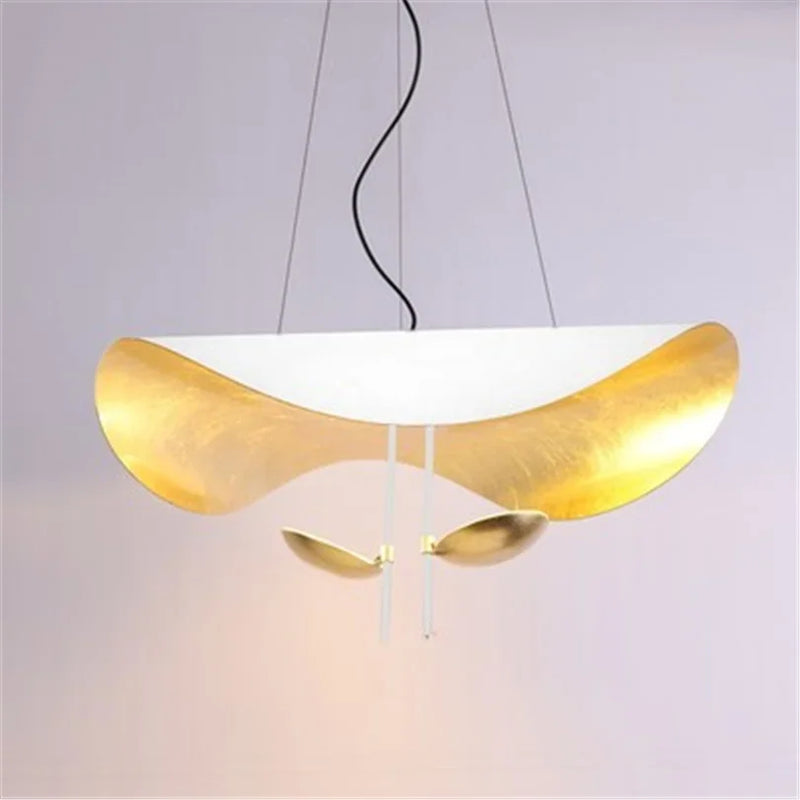 Afralia™ Lederam Manta Pendant Lamp Flying Saucer Hat industrial retro design white black