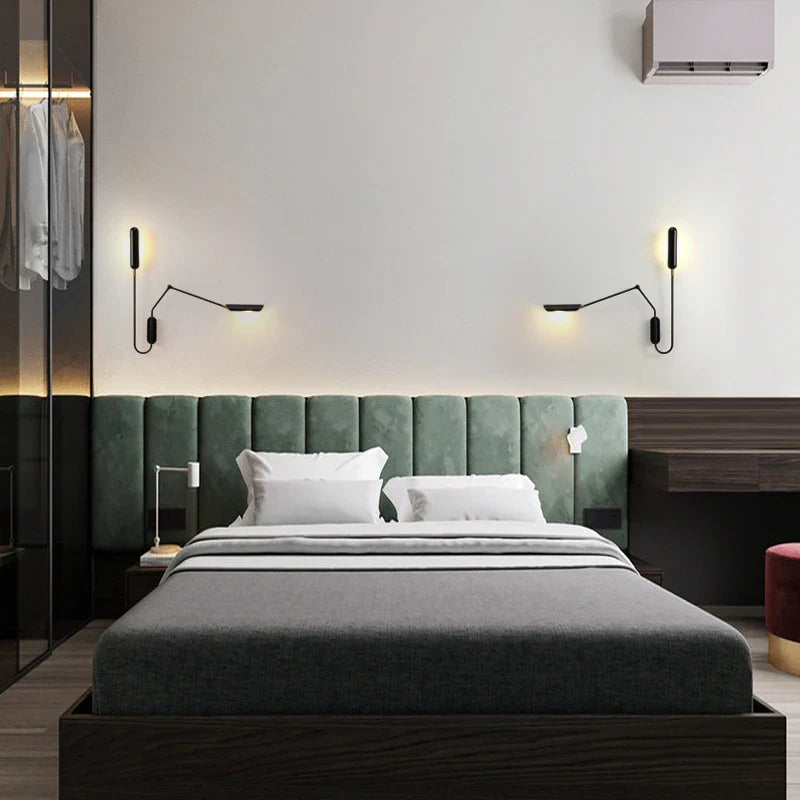 Afralia™ Industrial Loft Wall Lamp: Creative Long Arm Bedside Reading Light