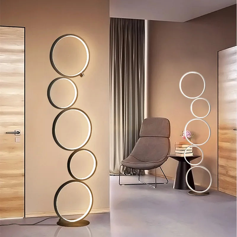 Afralia™ Modern Ring LED Floor Lamp for Home Decor and Lighting