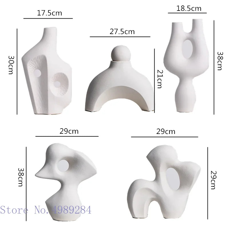 Afralia™ Rockery Hollow Coral Abstract Ceramic Vase for Flower Arrangement and Décor