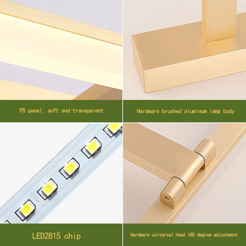 Afralia™ Acrylic Golden Mirror Cabinet Lamp 40CM for Bathroom, Bedroom, and Cosmestic Lighting